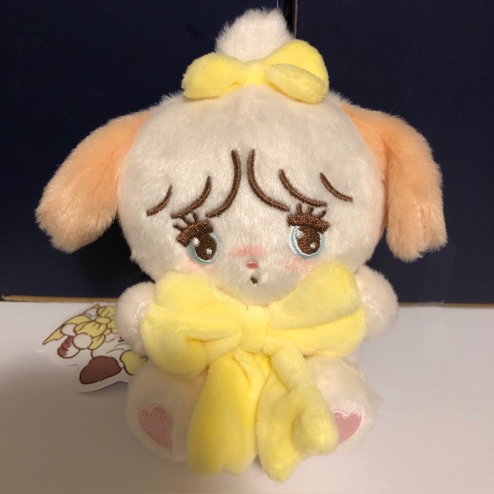 mikko illustrations mikko characters Souffle Mascot Plush HUG Ribbon 🐶💛✨✨🎀🎀